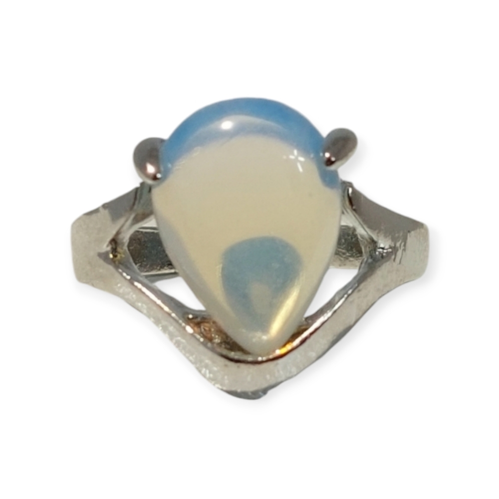 2 For $20 Sale Fashion Jewelry Ring Size 7 Crystal Iridescent Gemstone Silver